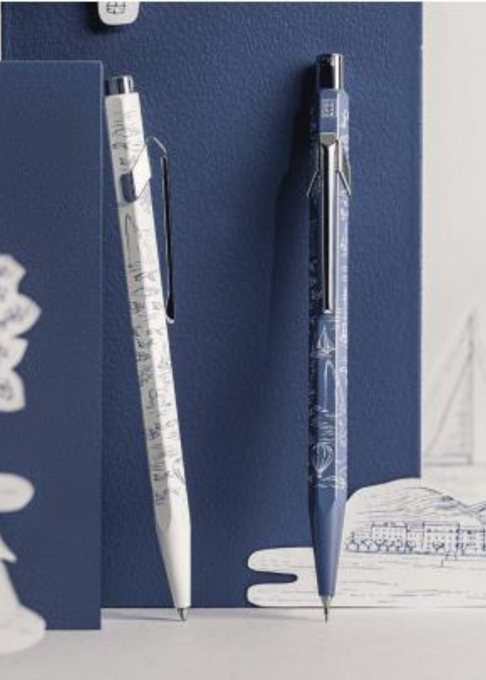Caran d'Ache SE Set 849 White balpen / 844 Blue Vulpotlood 0.5 Xmas26