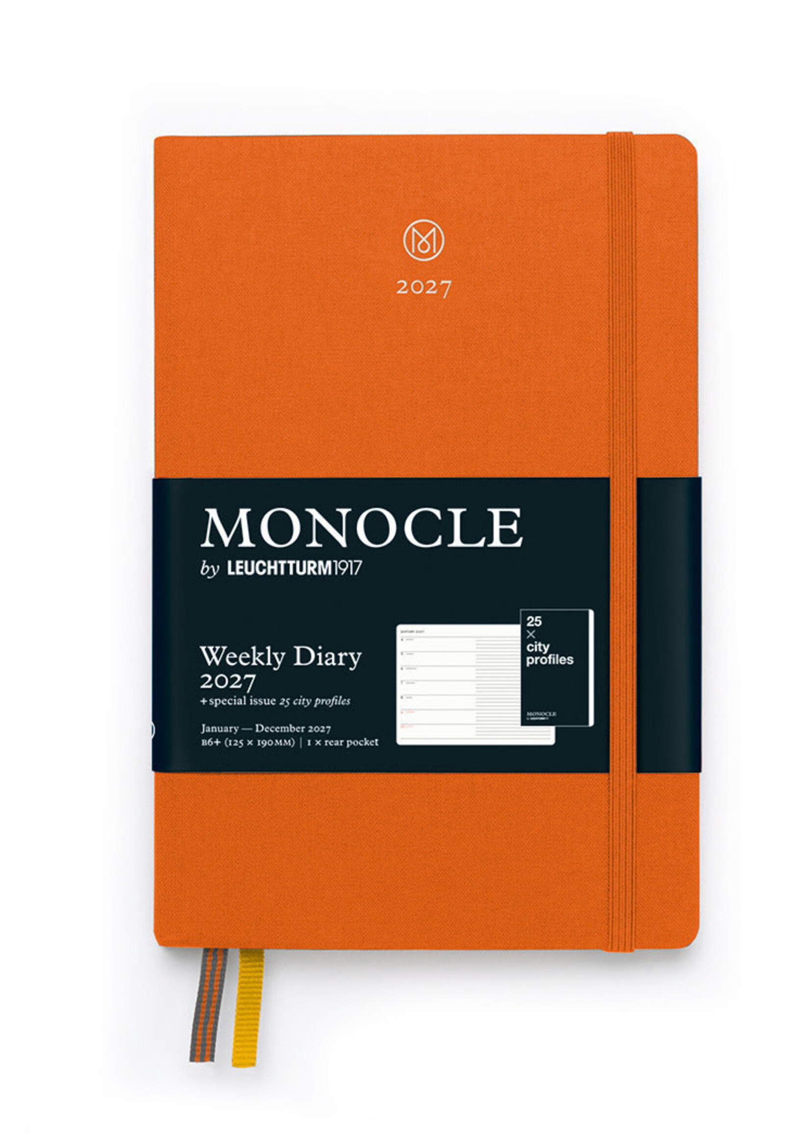 Monocle by Leuchtturm1917 Linnen Agenda 2027 Weekly/Note Mandarin