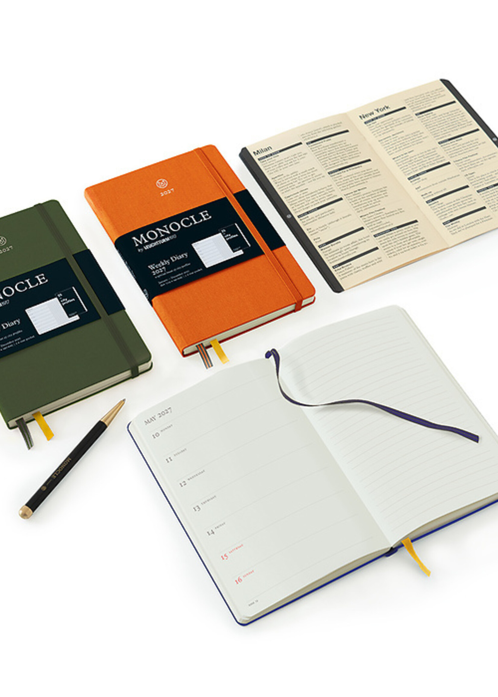 Monocle by Leuchtturm1917 Linnen Agenda 2027 Weekly/Note Mandarin