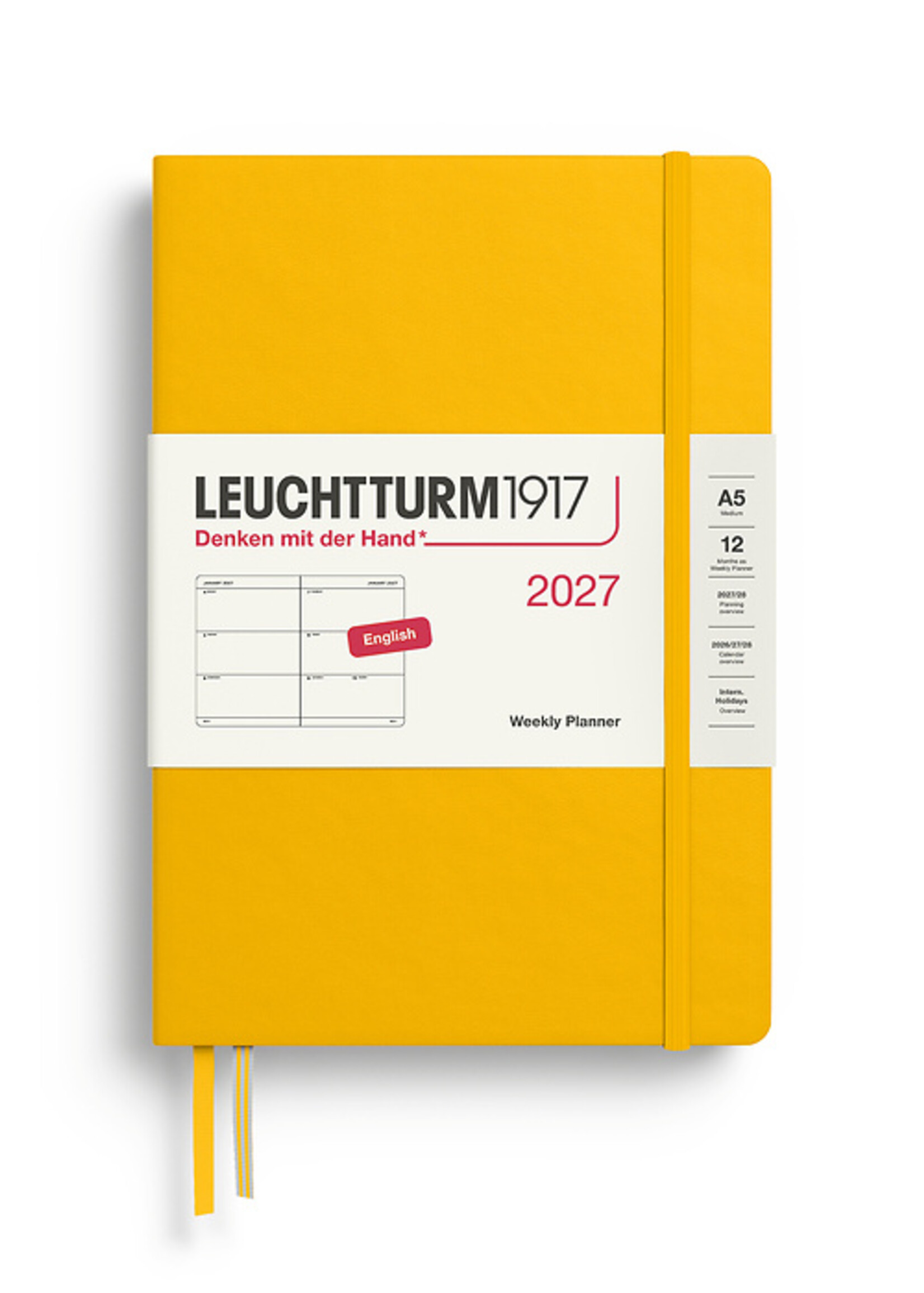 Leuchtturm1917 Agenda 2027 Medium Hard Cover Week Hor. Sunflower