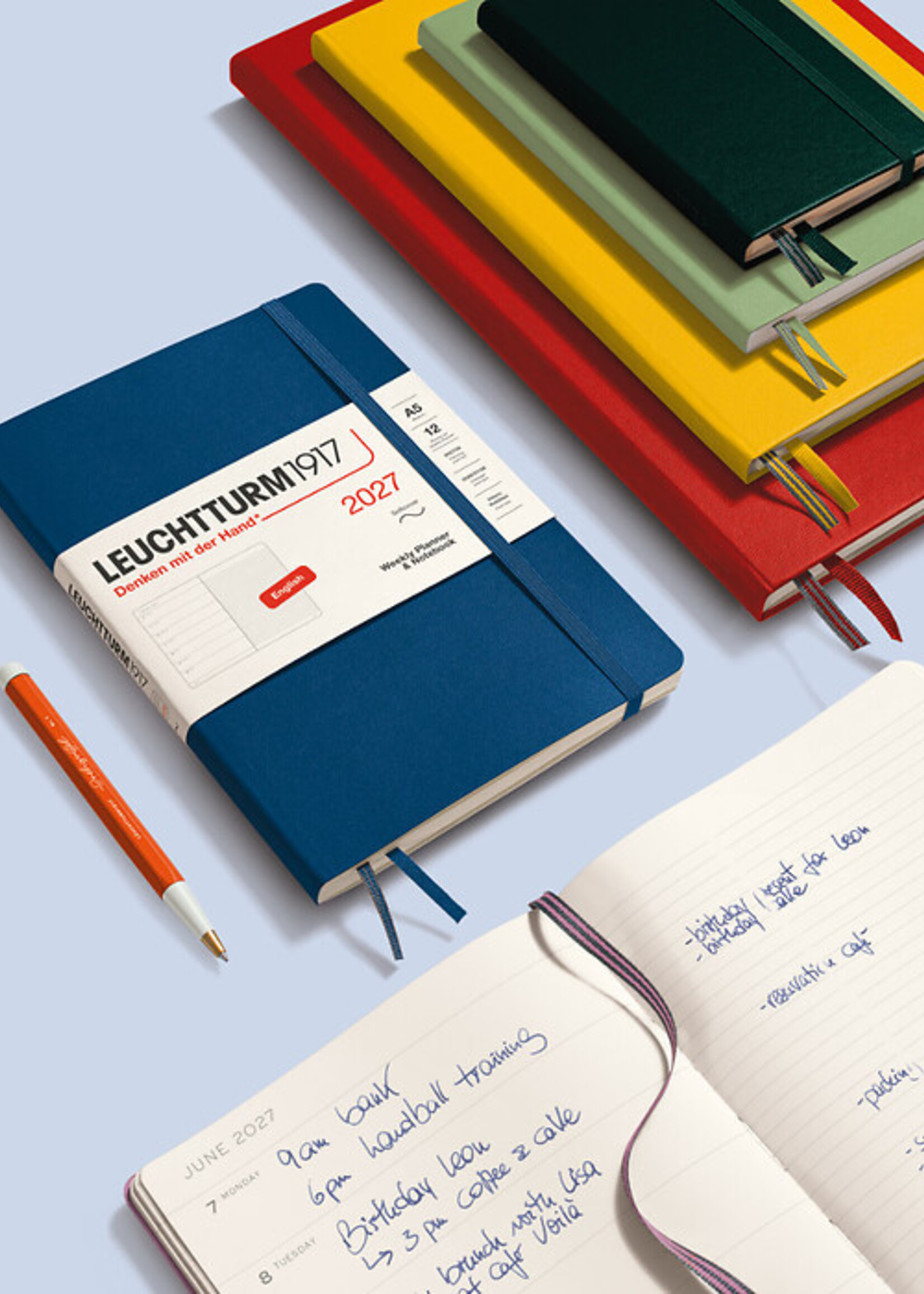 Leuchtturm1917 Agenda 2027 Medium Hard Cover Weekly/Note Dotted Black
