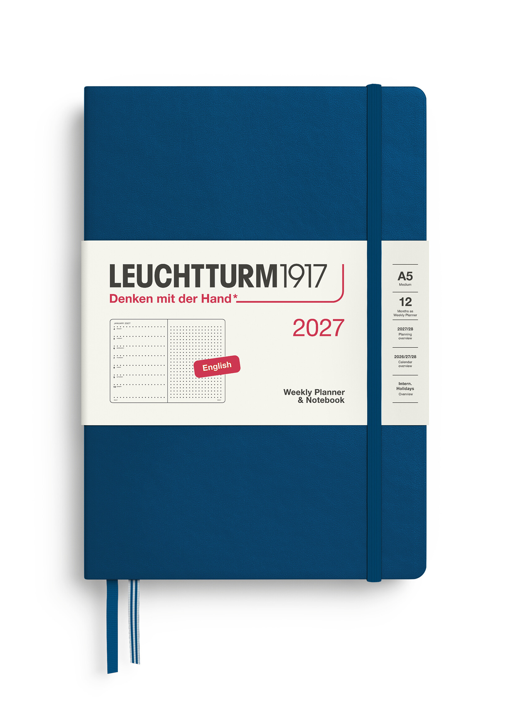 Leuchtturm1917 Agenda 2027 Medium Hard Cover Weekly/Note Dotted Indigo