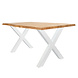 Eetkamertafel Siberia 140 x 80 X-Poot wit boomstam Eetkamertafel Siberia 140 x 80 X-Poot wit boomstam