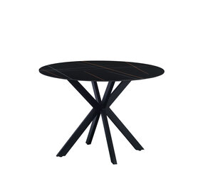 Ronde eettafel Guus Ø110 cm cm marmerlook zwart Ronde eettafel Guus Ø110 cm cm marmerlook zwart