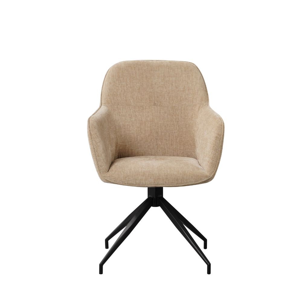 Draaibare eetkamerstoel Nancy chenille beige Draaibare eetkamerstoel Nancy chenille beige