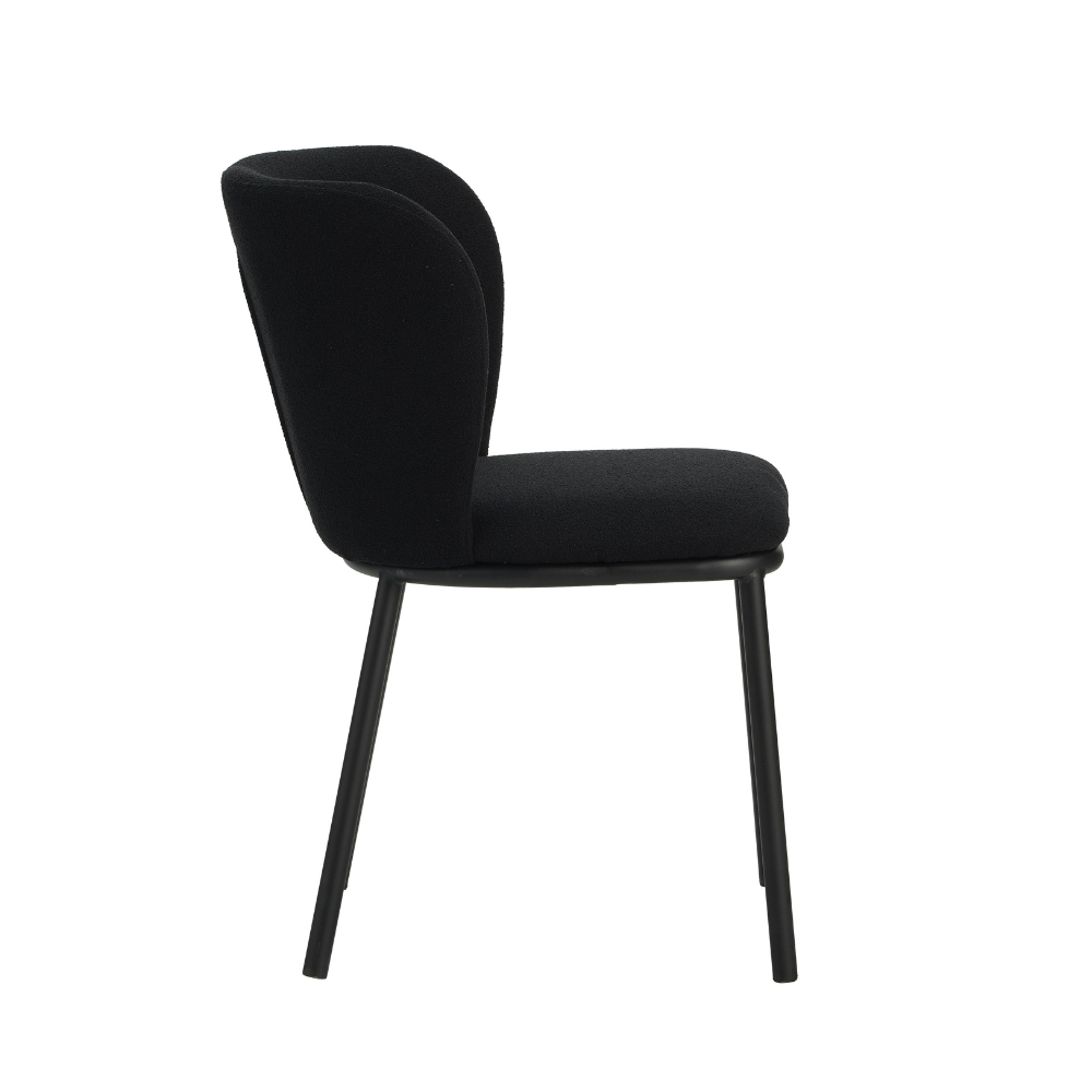 Eetkamerstoel Bourges bouclé zwart Eetkamerstoel Bourges bouclé zwart