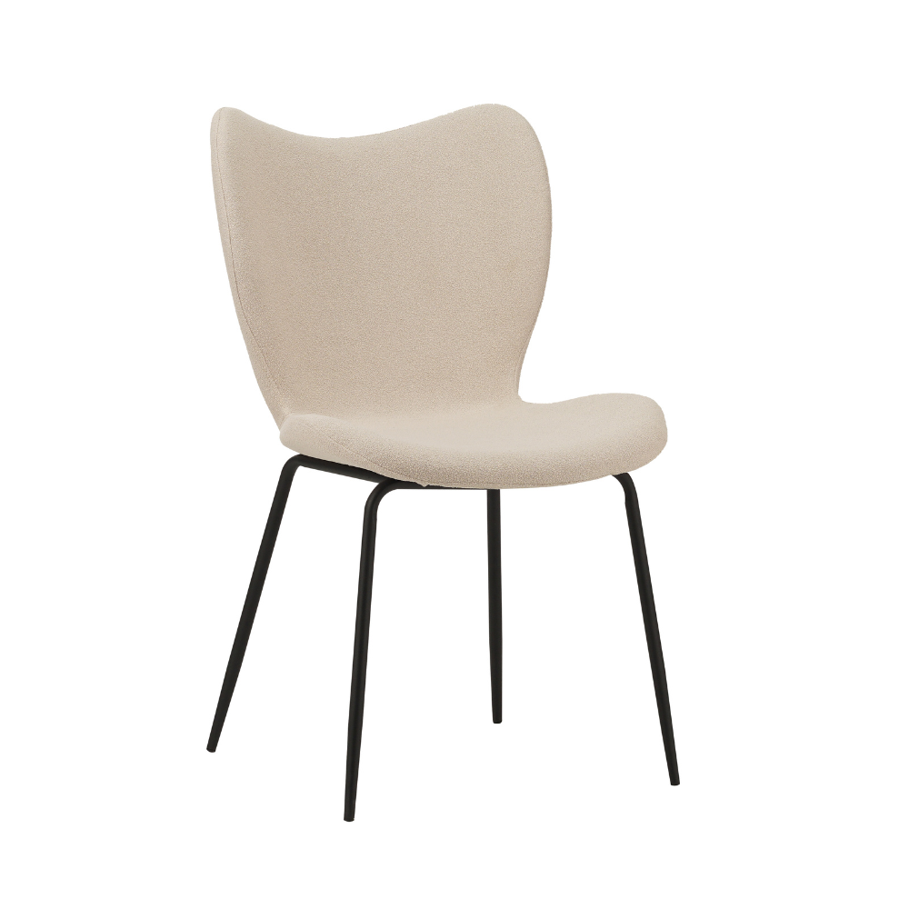 Eetkamerstoel Caen bouclé beige Eetkamerstoel Caen bouclé beige