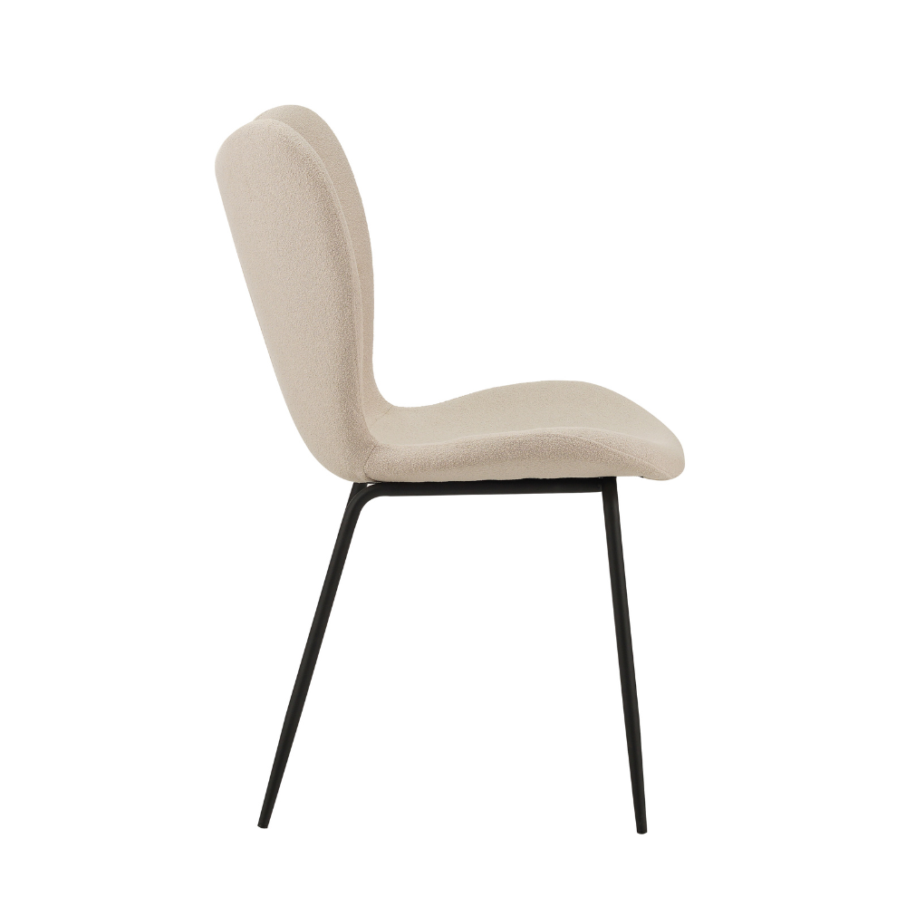 Eetkamerstoel Caen bouclé beige Eetkamerstoel Caen bouclé beige