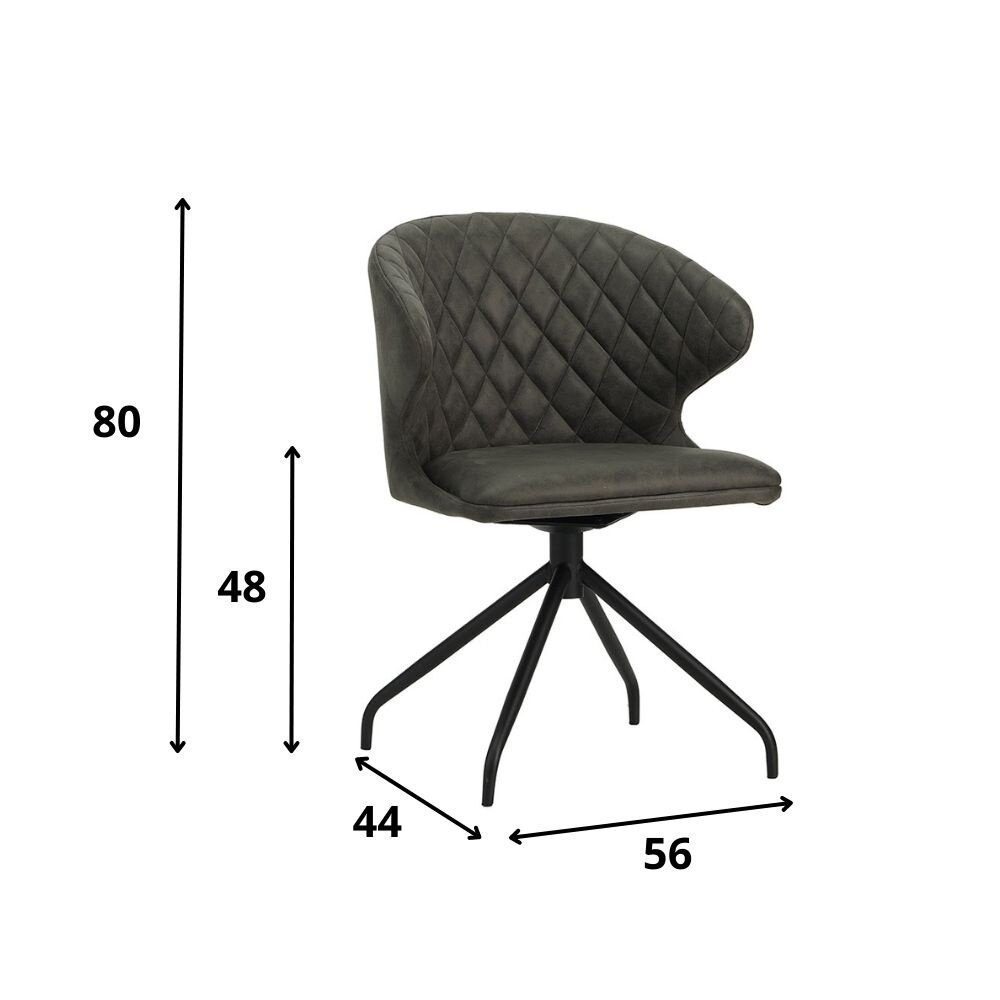 Draaibare eetkamerstoel Calais antraciet Draaibare eetkamerstoel Calais antraciet