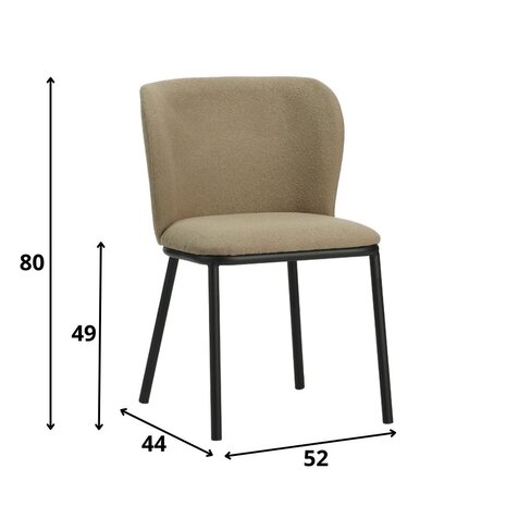 Eetkamerstoel Bourges bouclé taupe Eetkamerstoel Bourges bouclé taupe