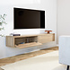 Zwevend tv-meubel 2-deurs Tijn robson eiken 200x30x35 cm Zwevend tv-meubel 2-deurs Tijn robson eiken 200x30x35 cm
