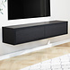 Zwevend tv-meubel 2-deurs Tijn zwart 200x30x35 cm Zwevend tv-meubel 2-deurs Tijn zwart 200x30x35 cm