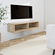 Zwevend tv-meubel met open vakken Boris robson eiken 125x30x35 cm Zwevend tv-meubel met open vakken Boris robson eiken 125x30x35 cm