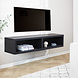 Zwevend tv-meubel met open vakken Boris zwart 145x30x35 cm Zwevend tv-meubel met open vakken Boris zwart 145x30x35 cm
