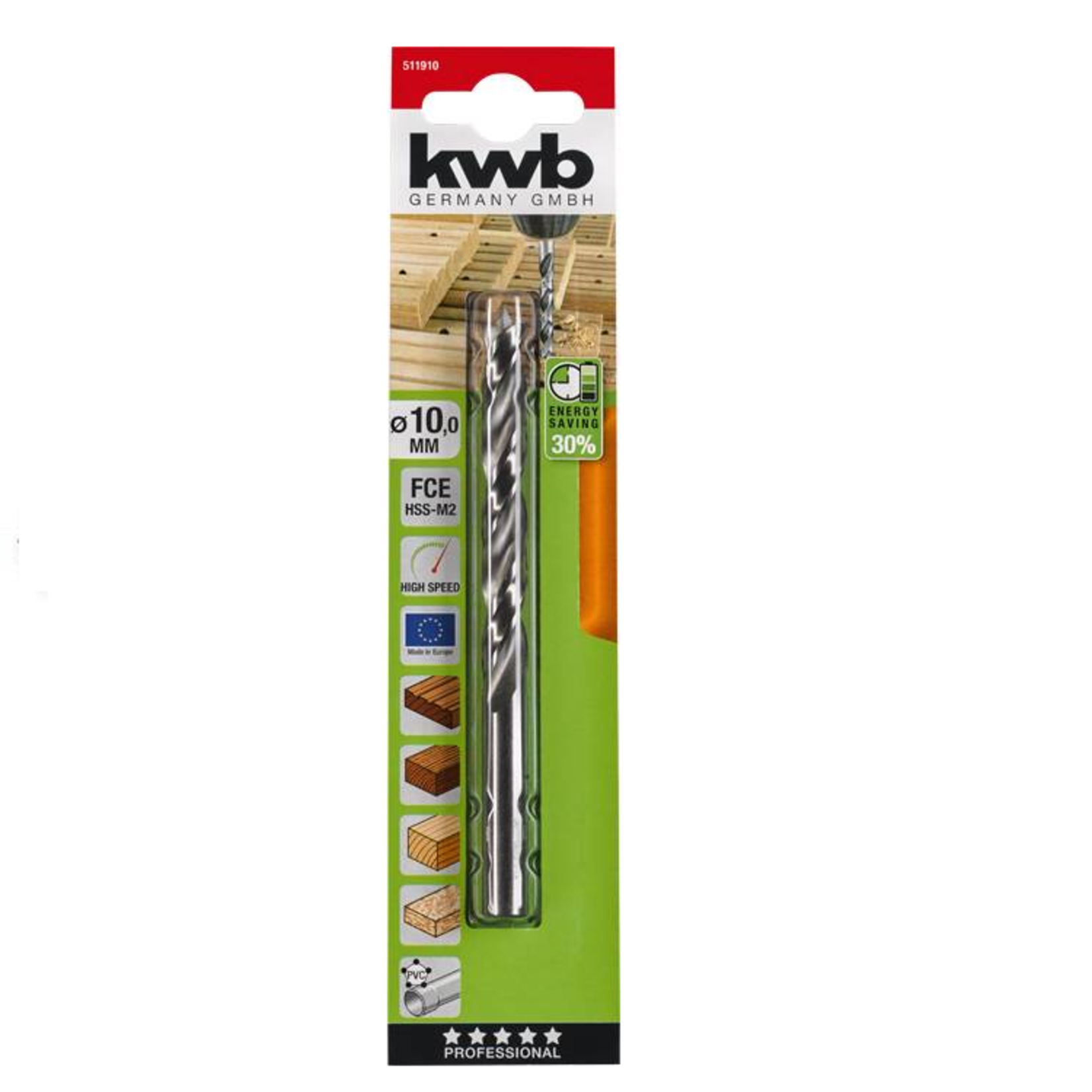 KWB Kwb 511910 Hout-Spiraalboor 10 Mm Gezamenlijke Lengte 133 Mm