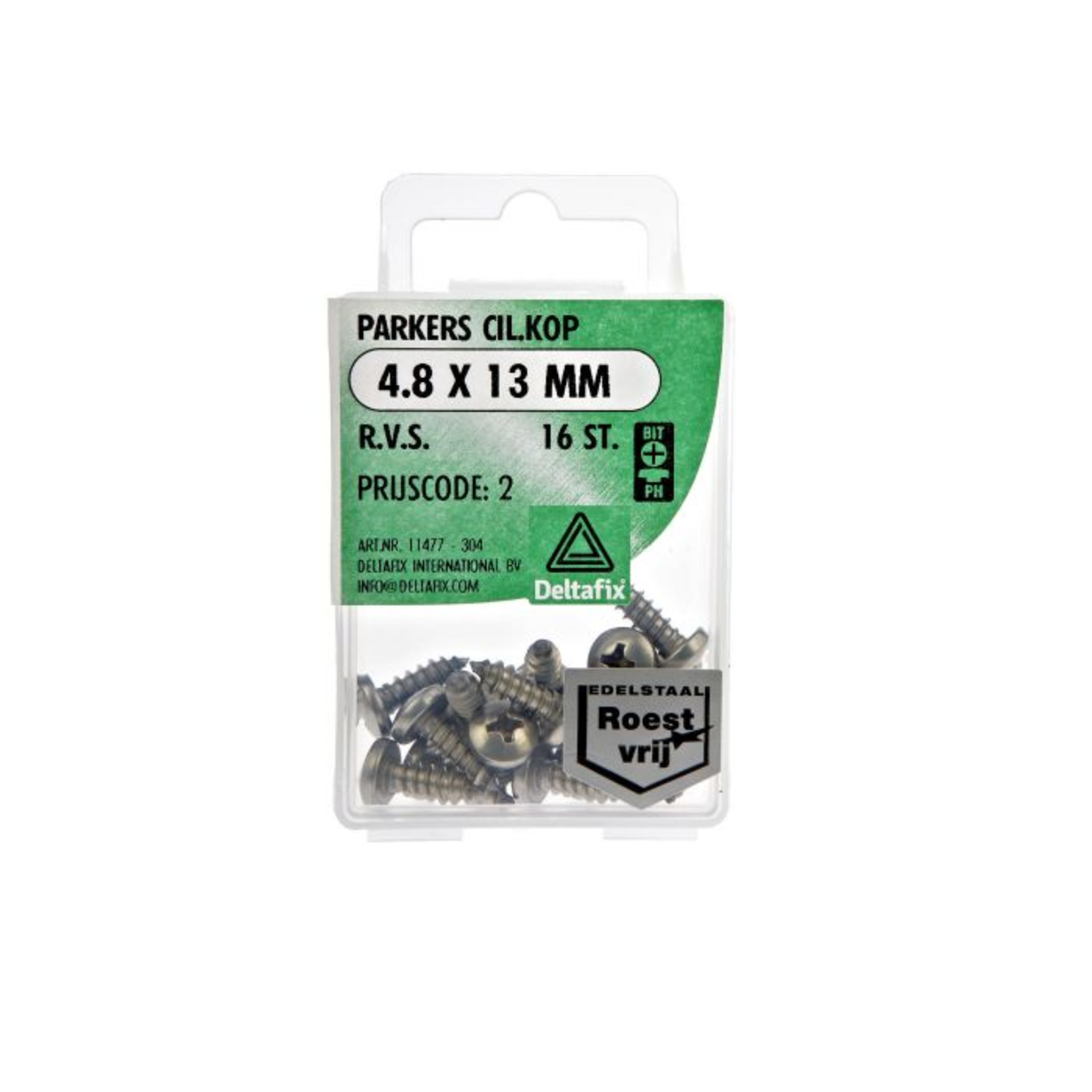 Deltafix Parkers  CK 4,8XX13mm RVS 16st