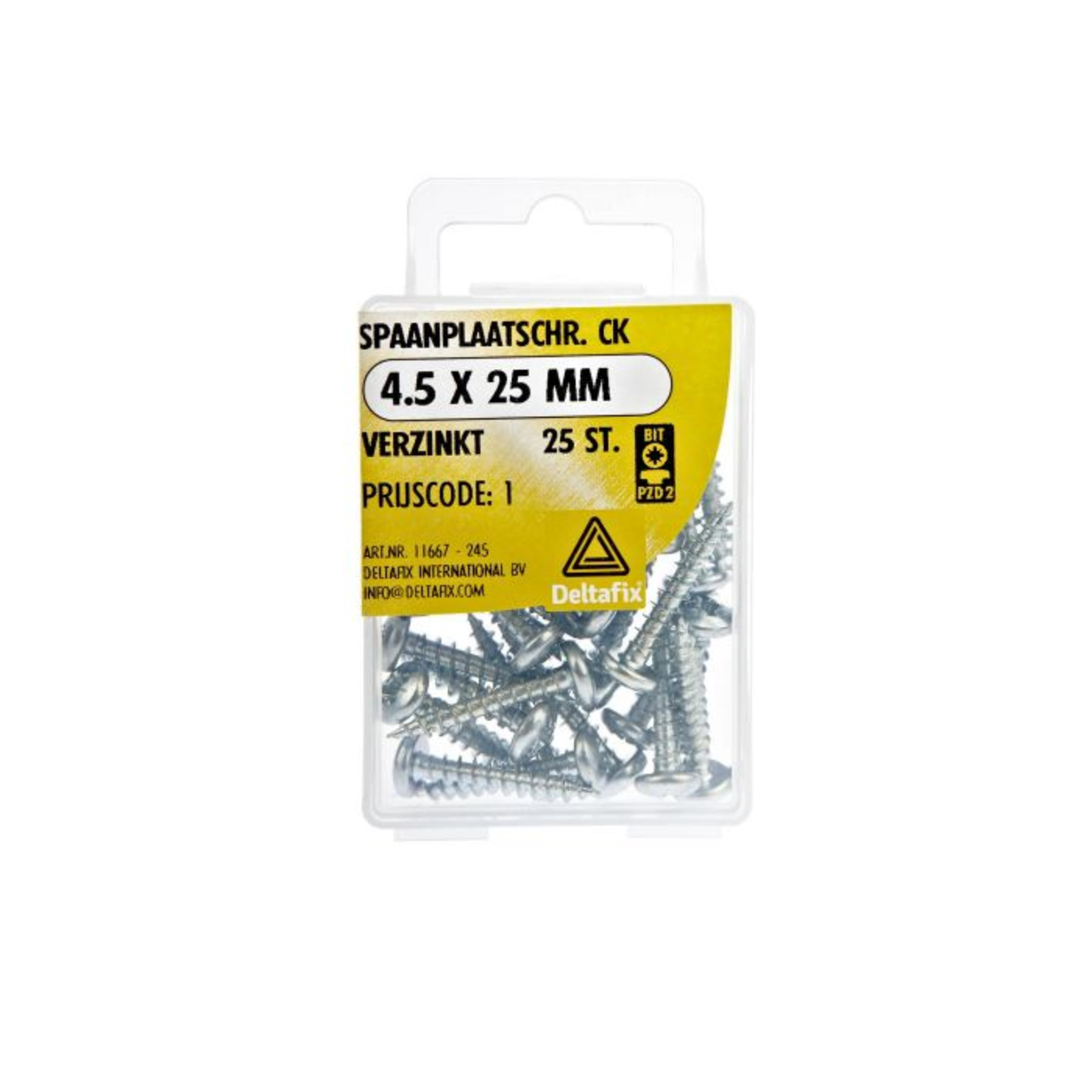 Deltafix Spaanplaat schroef CK 4,5X25mm 25 stuks