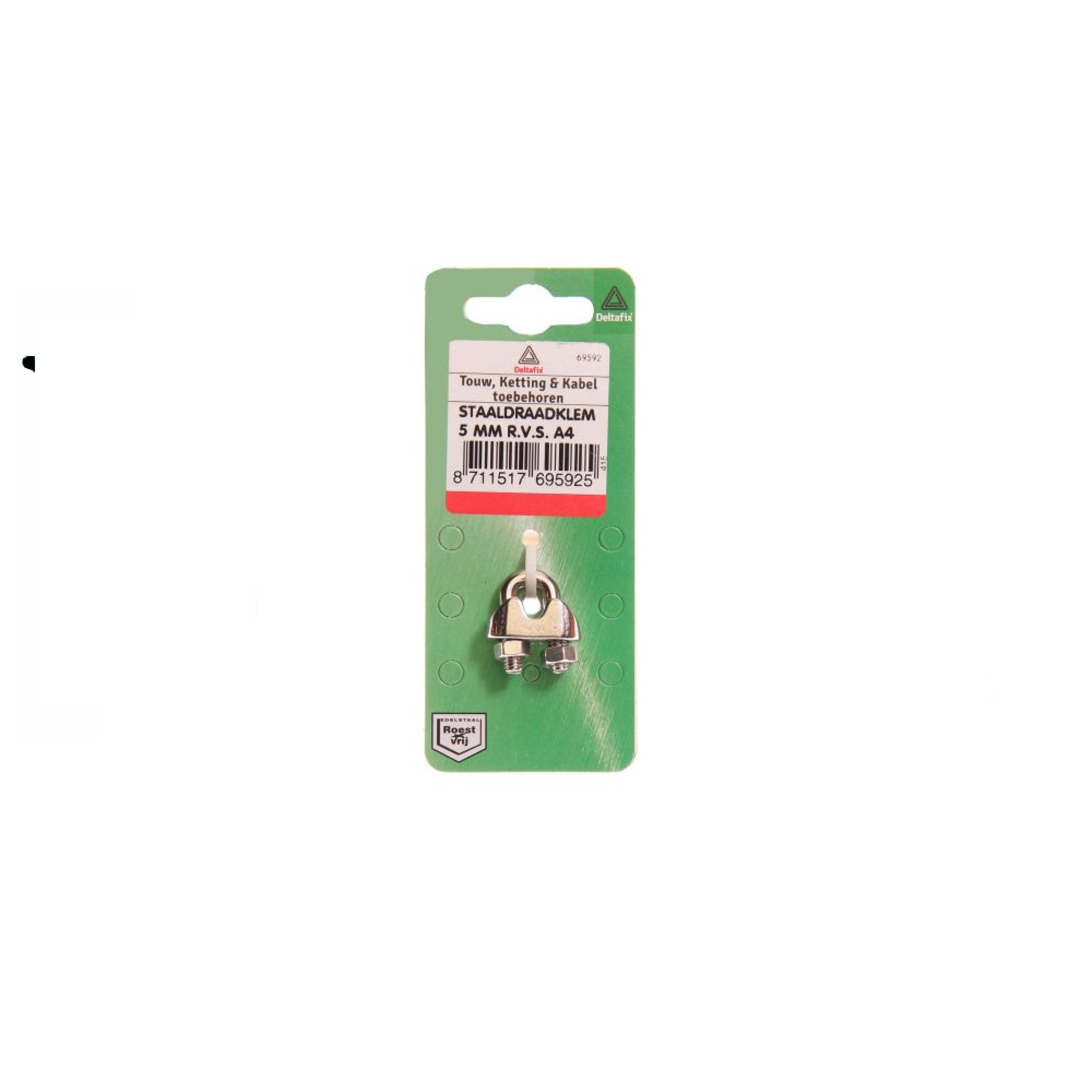 Deltafix Staaldraadklem 5mm R.V.S A4