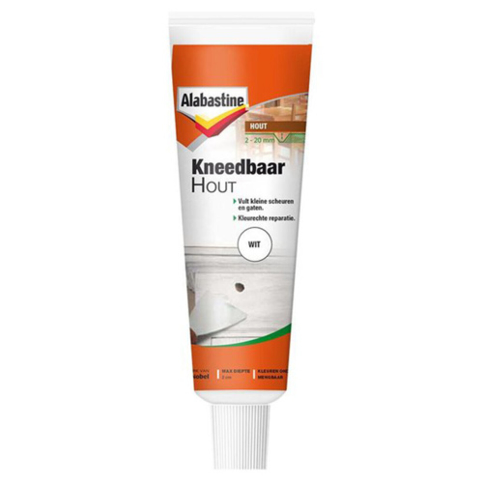 Alabastine Kneedbaar hout - Wit - 50 ml