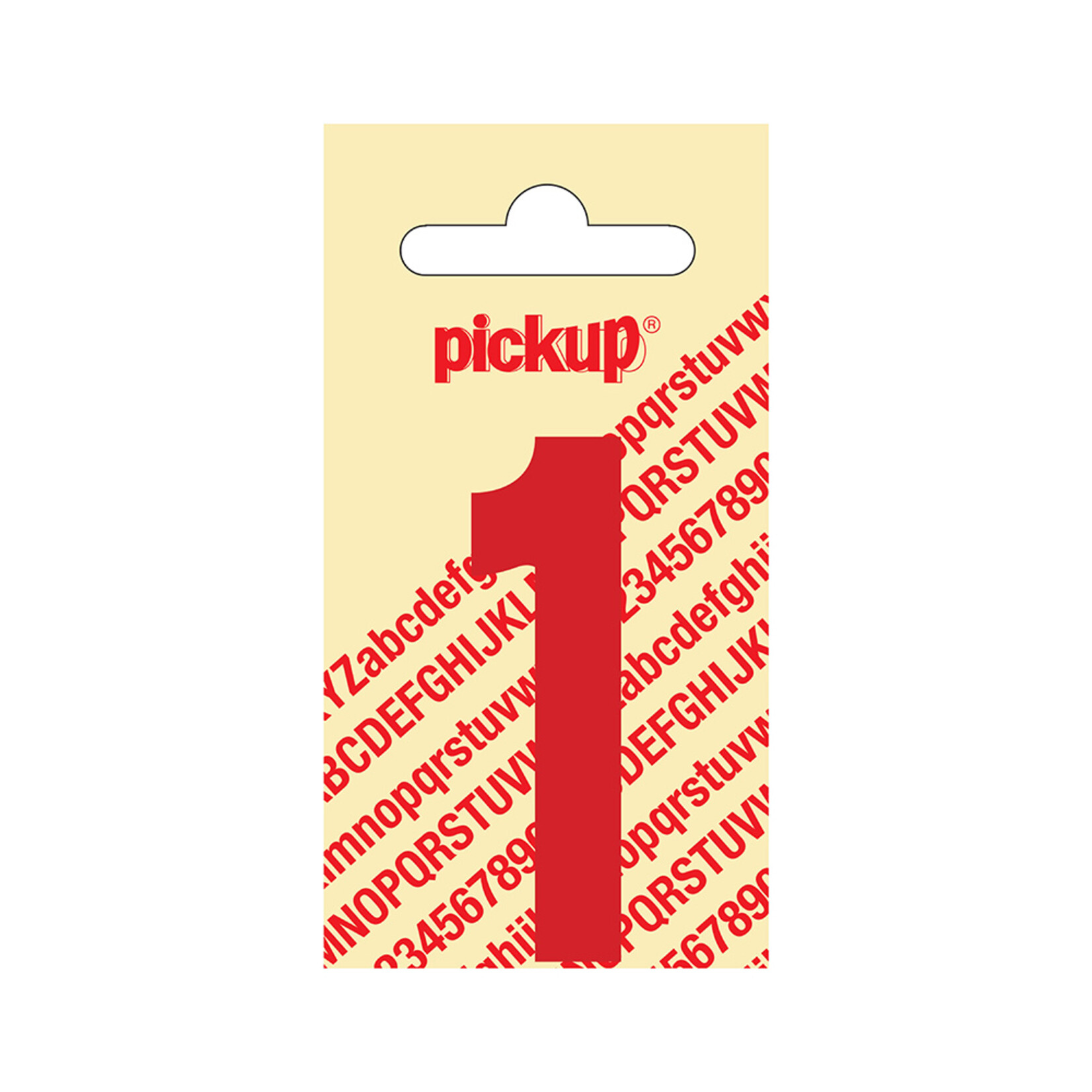 Pickup Pickup cijfer 1 nobel rood  60mm