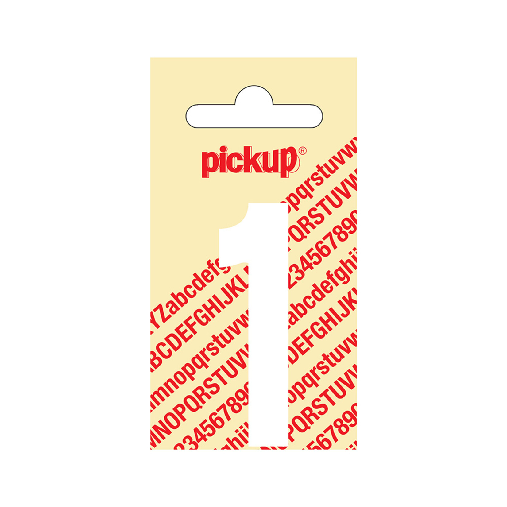 Pickup Pickup cijfer 1 nobel wit 60mm