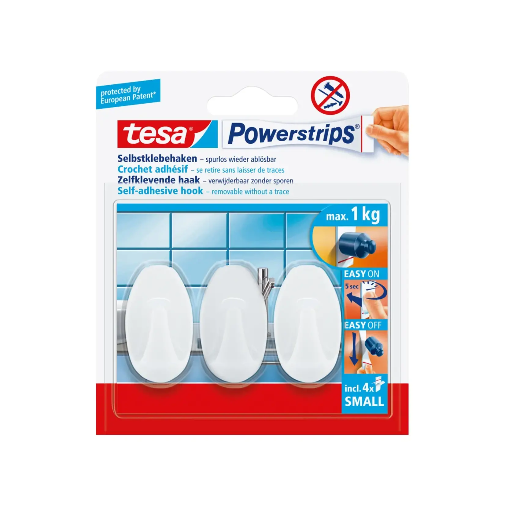 Tesa Tesa Powerstrips Small Ovaal - Wit 3 stuks