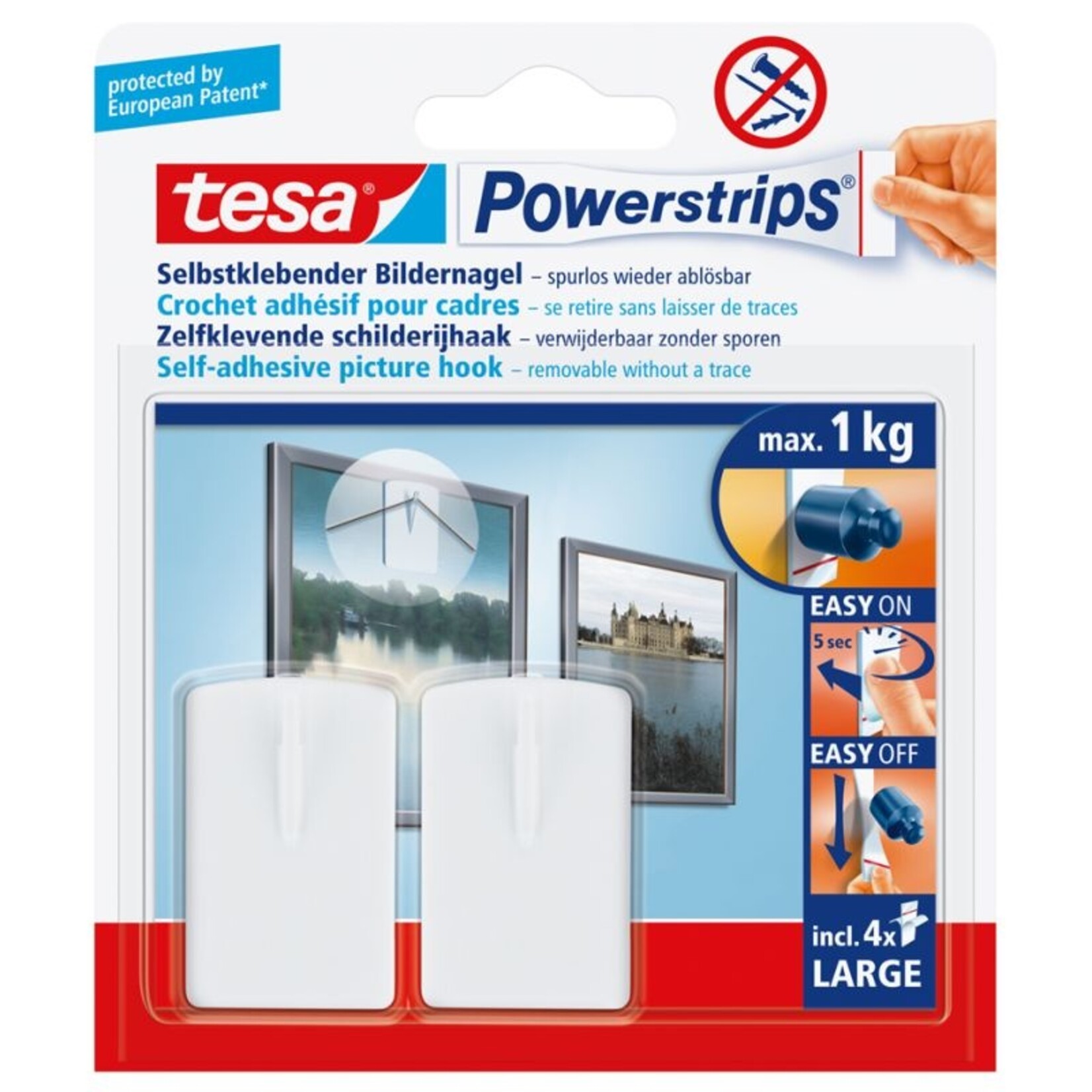 Tesa TESA POWERSTRIP SCHILDERIJHAAKJES WIT