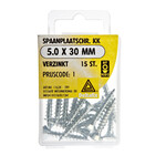Deltafix Spaanplaatschroef KK 5.0x30mm verzinkt 15st