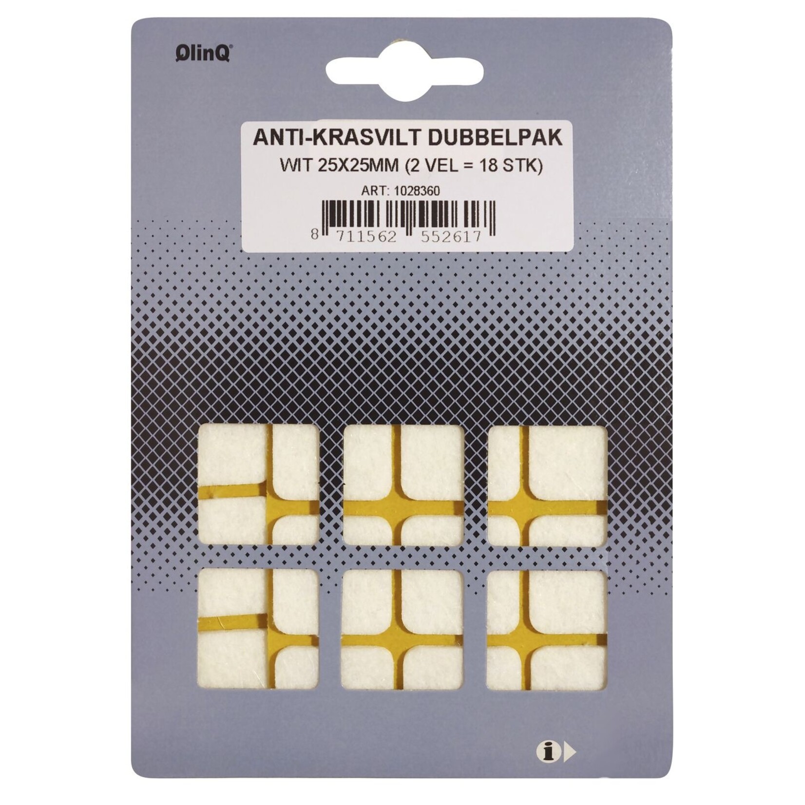 Qlinq Anti-krasvilt dub. pak wit 25x25 mm