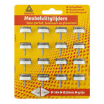 Deltafix Meubelviltglijders 20mm grijs met schroef 12 stuks