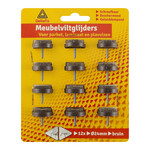 Deltafix Meubelviltglijders met schroef bruin 24mm 12 st.