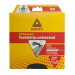 Deltafix Tochtstrip zelfklevend universeel tp zwart 6 m x 9 mm x 7 mm