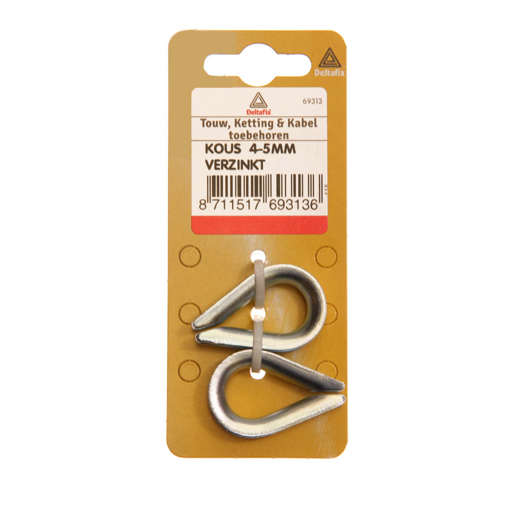 Deltafix Touwkousen 5mm verzinkt 2 stuks