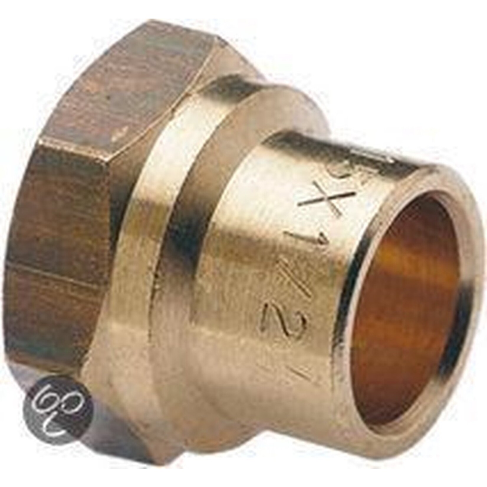 Plieger Schroefbus 3/4 x 22mm Messing lange draad