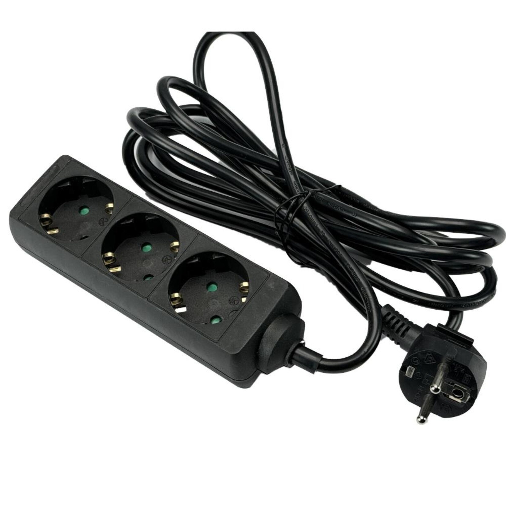 TCD RA 3-voudig 3m snoer zwart