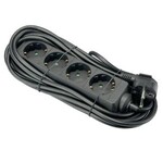 TCD RA 4-voudig 3m snoer zwart