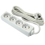 TCD RA 4-voudig 1,5m snoer wit