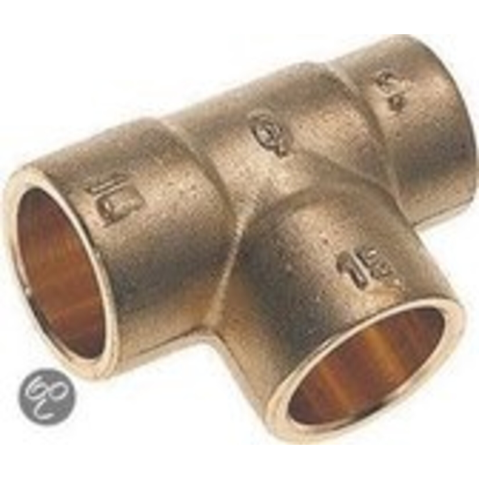 Plieger Soldeer t-stuk 15x15x12mm, messing