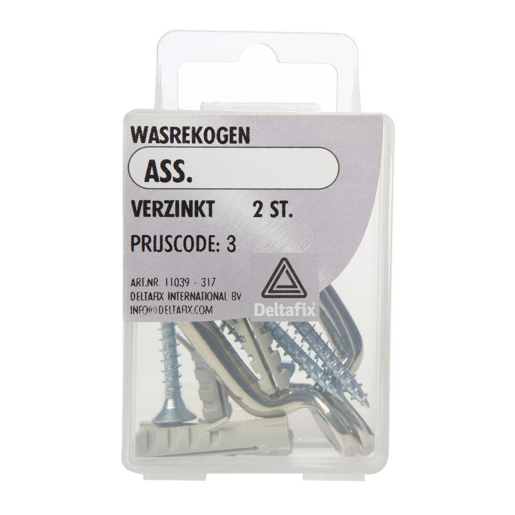 Deltafix Wasrekoog vernikkeld ass. 2 st.