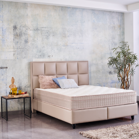 Boxspring met Opbergbox - Miami - Taupe