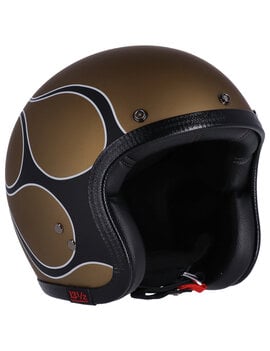 13 and a half Skull bucket helmet flames matte gold
