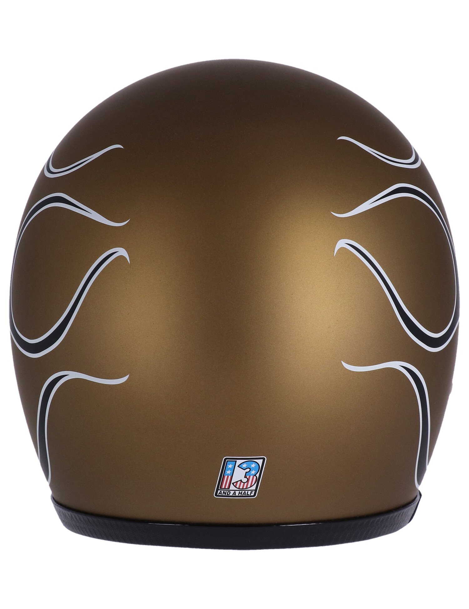 13 and a half Skull bucket helmet flames matte gold