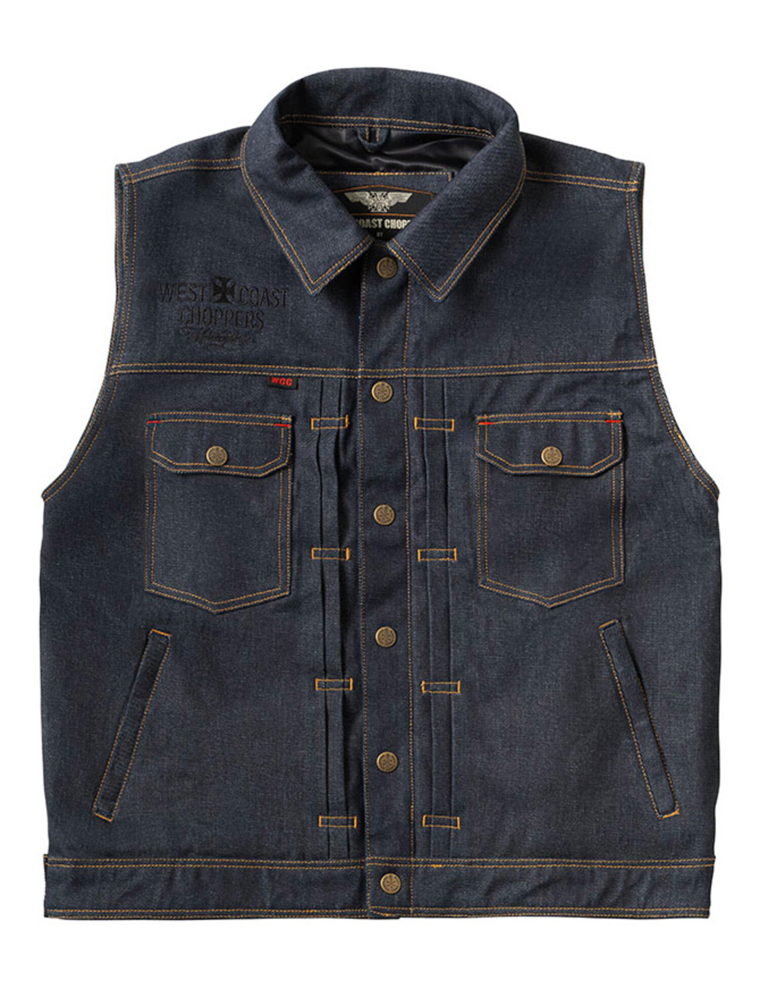 13 and a half WCC x 13 1/2 Dominator RAW denim riding vest