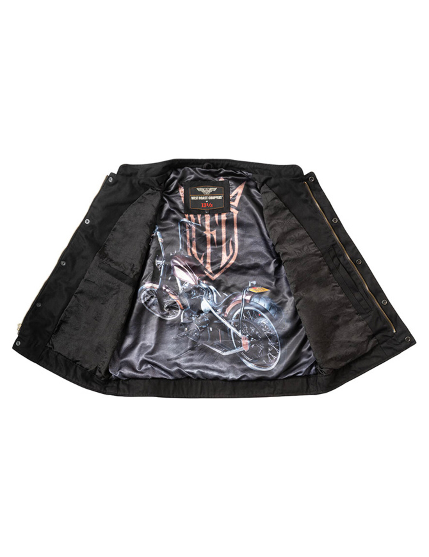 13 and a half WCC x 13 1/2 Dominator black canvas riding vest