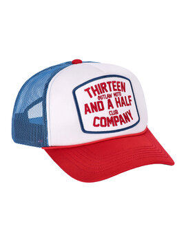 13 and a half Outlaw club trucker cap blue/red
