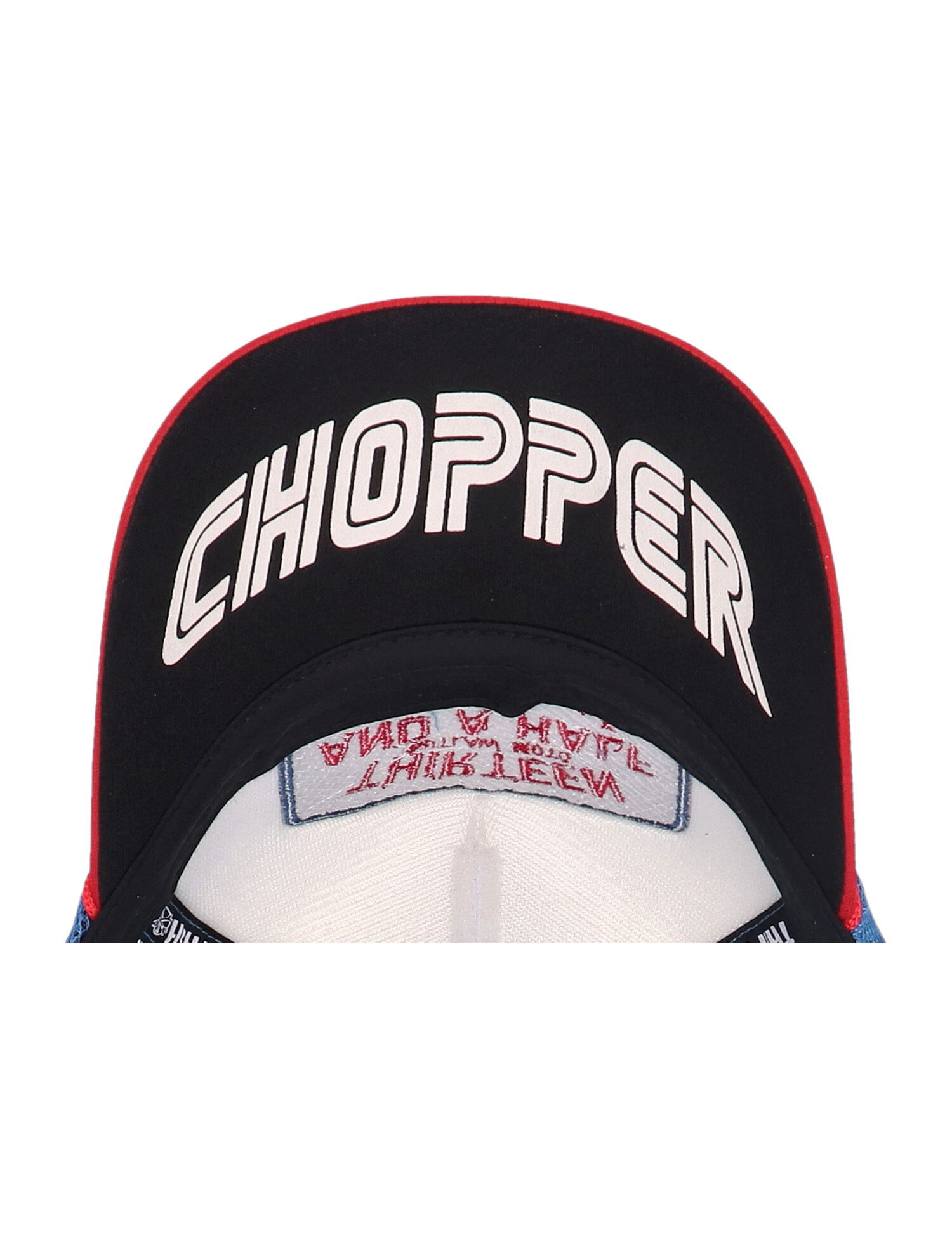 13 and a half Outlaw club trucker cap blue/red