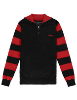13 and a half 13 1/2 Outlaw half-zip sweater black/red