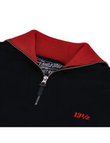 13 and a half 13 1/2 Outlaw half-zip sweater black/red