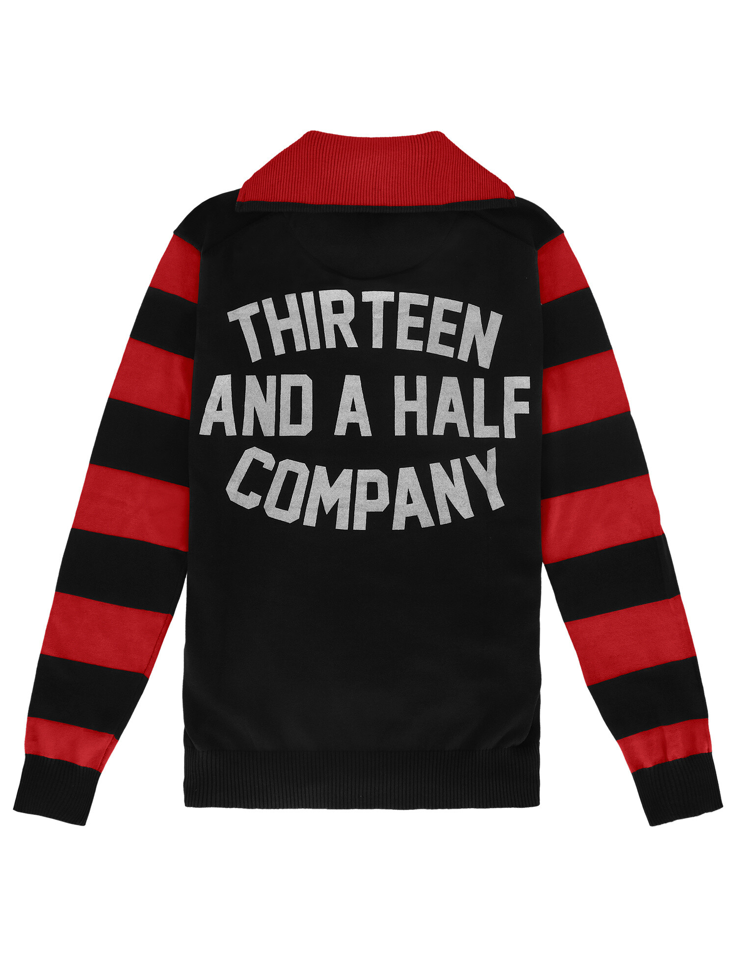 13 and a half 13 1/2 Outlaw half-zip sweater black/red