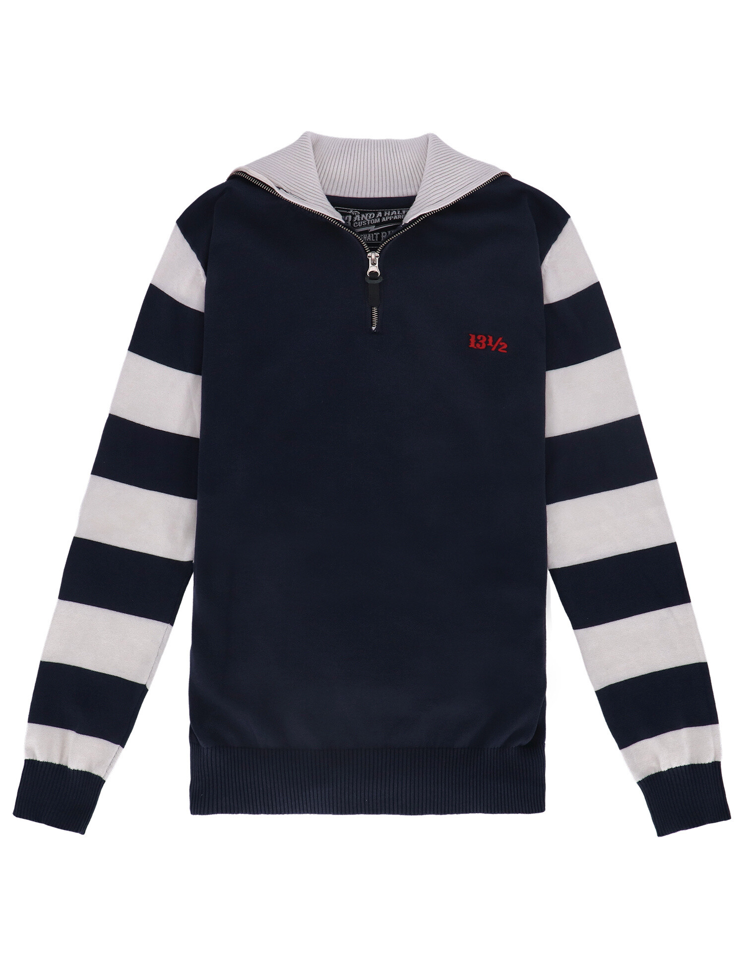 13 and a half 13 1/2 Outlaw half-zip sweater black/red - Copy